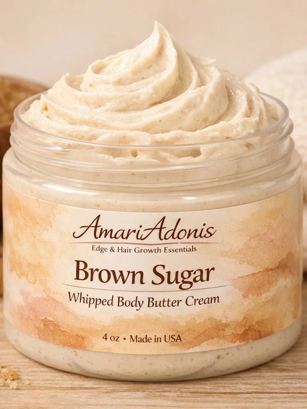 AmariAdonis Brown Sugar Whipped Body Butter Cream — Cream 6oz